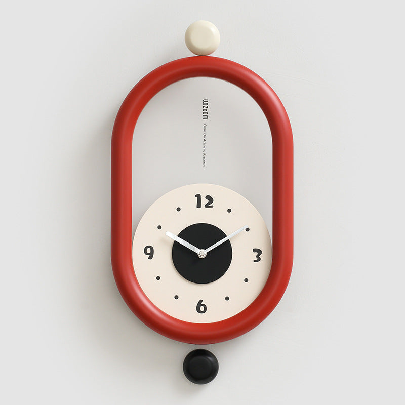 3D Long Pendulum Clock for Living Room SEPHIRA Red