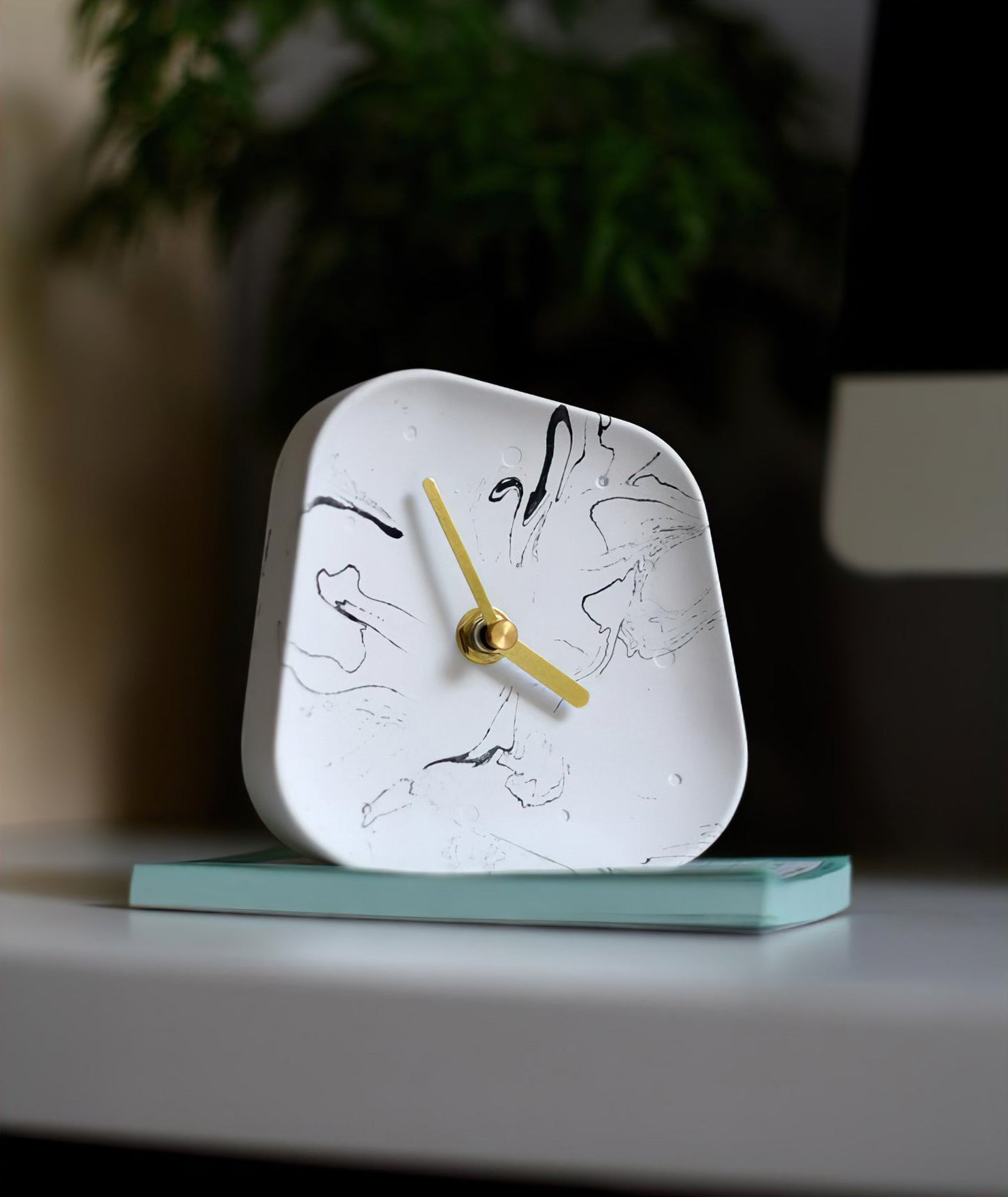 Abstract Cement Clock for Modern Home Decor SEPHIRA Marble