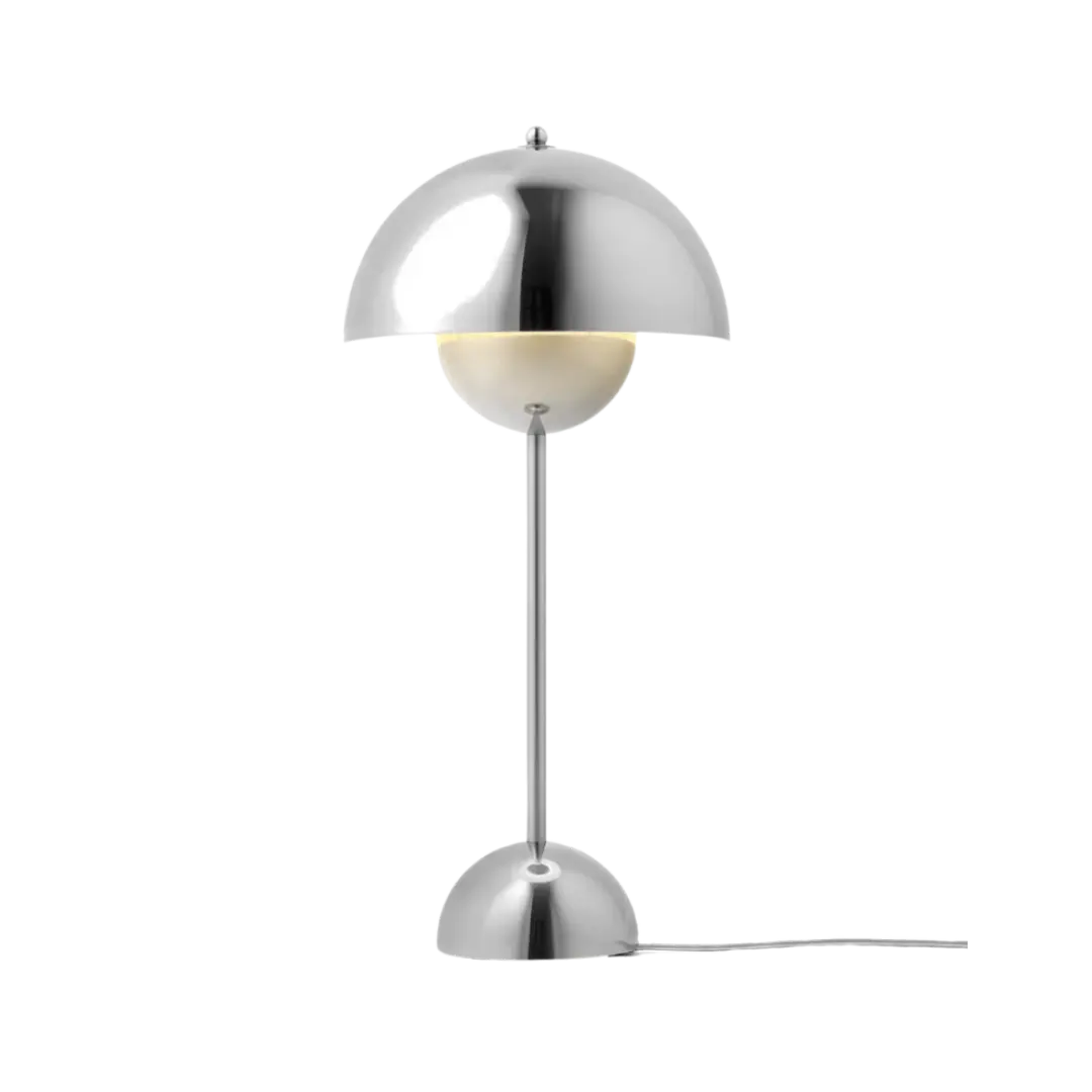 AIZAKA Chrome Mushroom LED Table Lamp – Modern Chrome Design SEPHIRA Silver