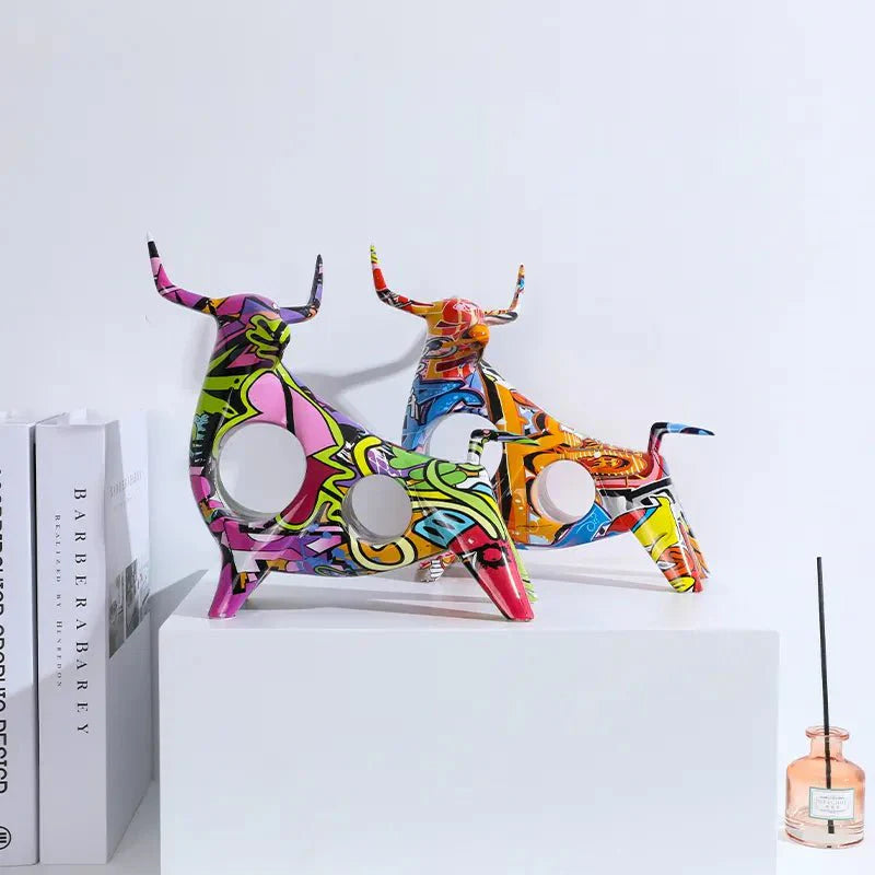 Bull Graffiti Sculpture for Modern Home Decor Accent SEPHIRA