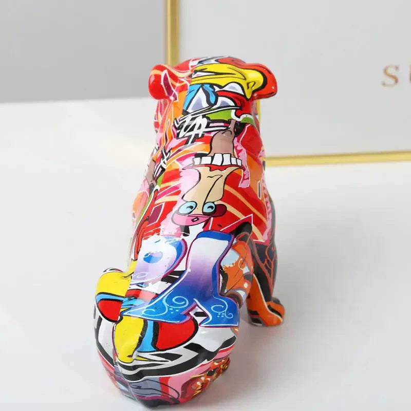 Bulldog Graffiti Sculpture - Urban Art for Modern Decor SEPHIRA