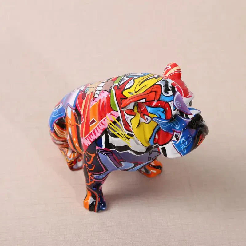 Bulldog Graffiti Sculpture - Urban Art for Modern Decor SEPHIRA