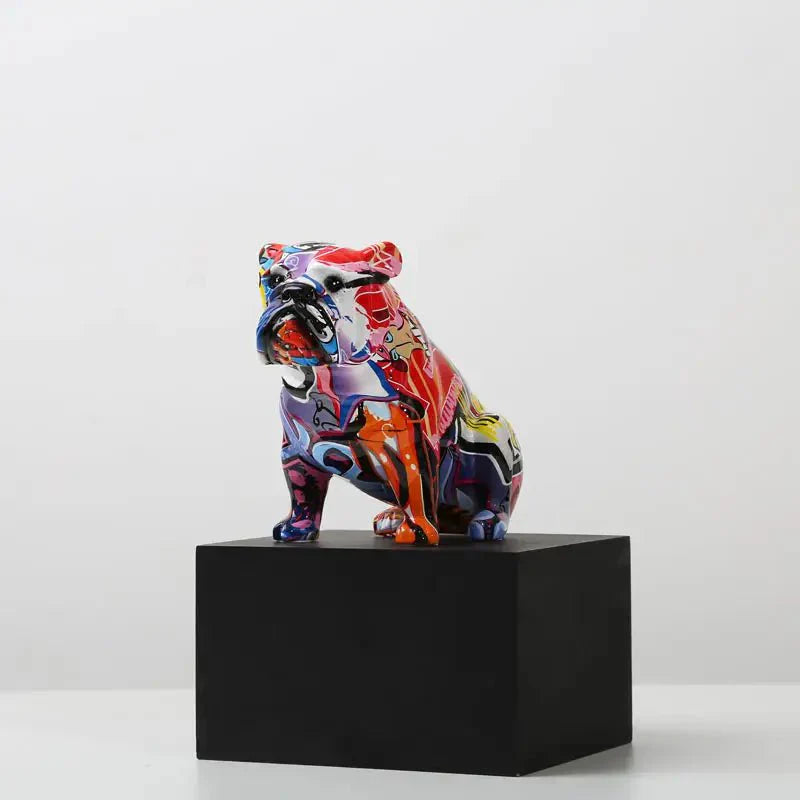 Bulldog Graffiti Sculpture - Urban Art for Modern Decor SEPHIRA