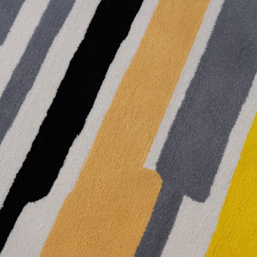 Calisto - Rug with Yellow and Grey Stripes SEPHIRA