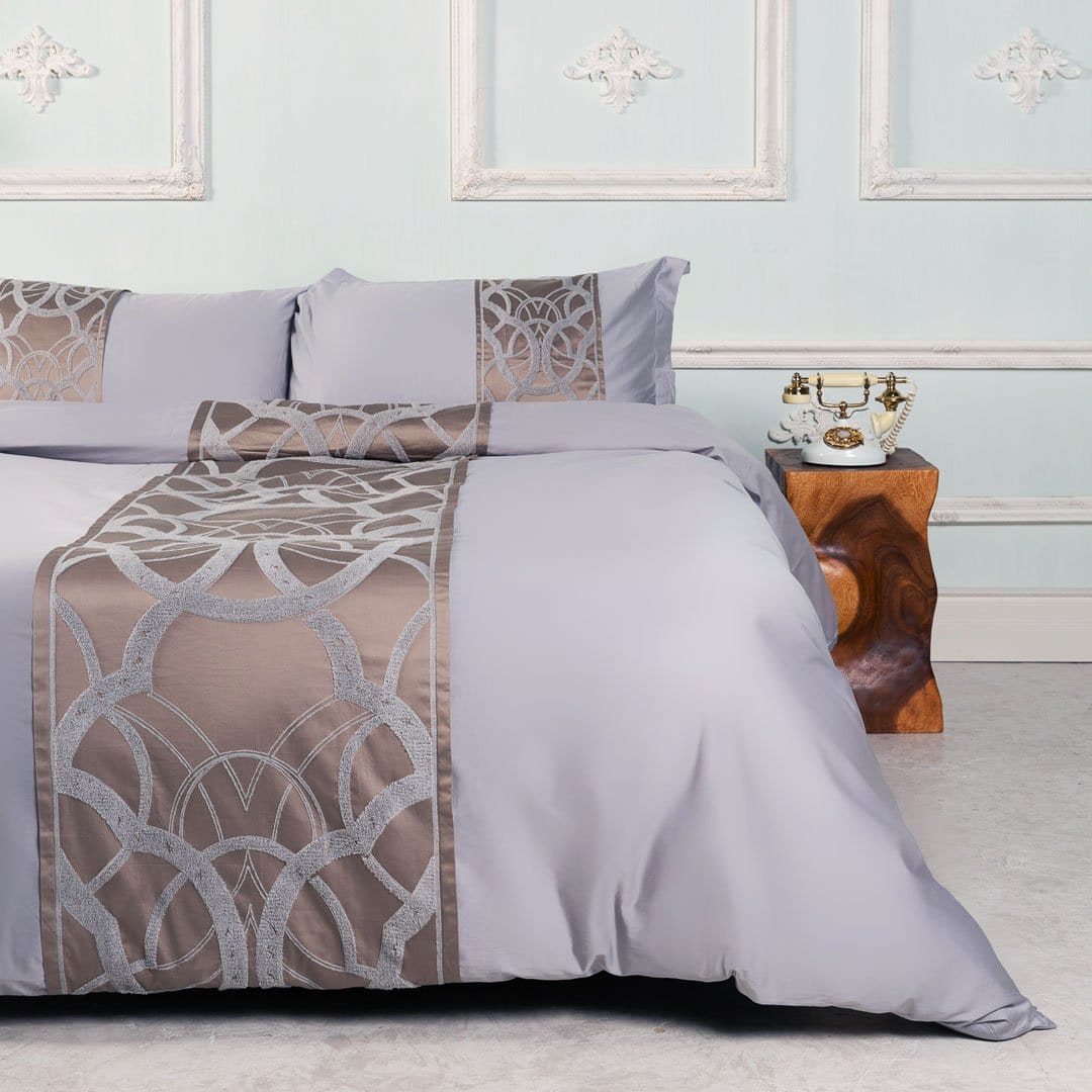 Chain of Luxury Grey Duvet Cover Set (Long-staple Sateen Cotton) SEPHIRA