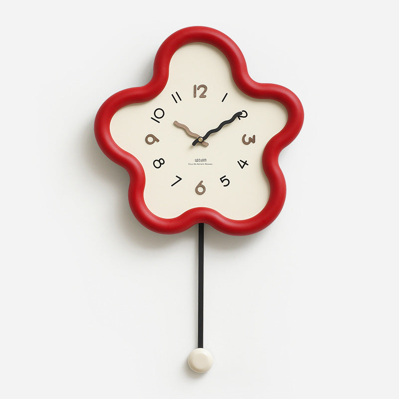 Eco-Friendly Silent Pendulum Wall Clock SEPHIRA Red