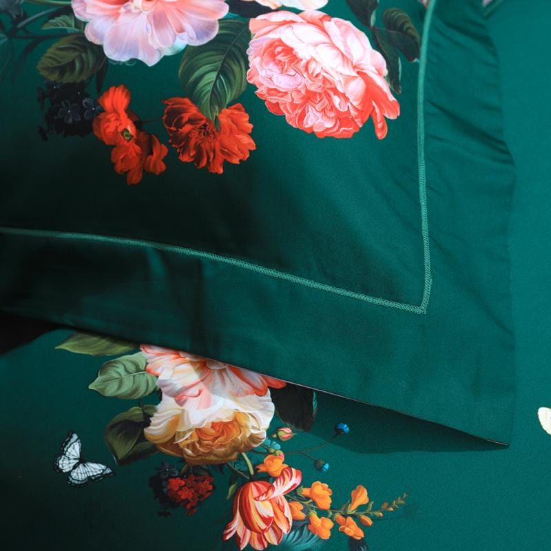 Emerald Green Duvet Cover Set (Long-staple Sateen Cotton) SEPHIRA