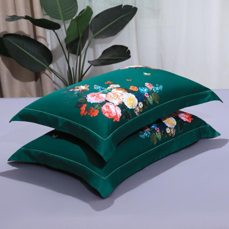 Emerald Green Duvet Cover Set (Long-staple Sateen Cotton) SEPHIRA