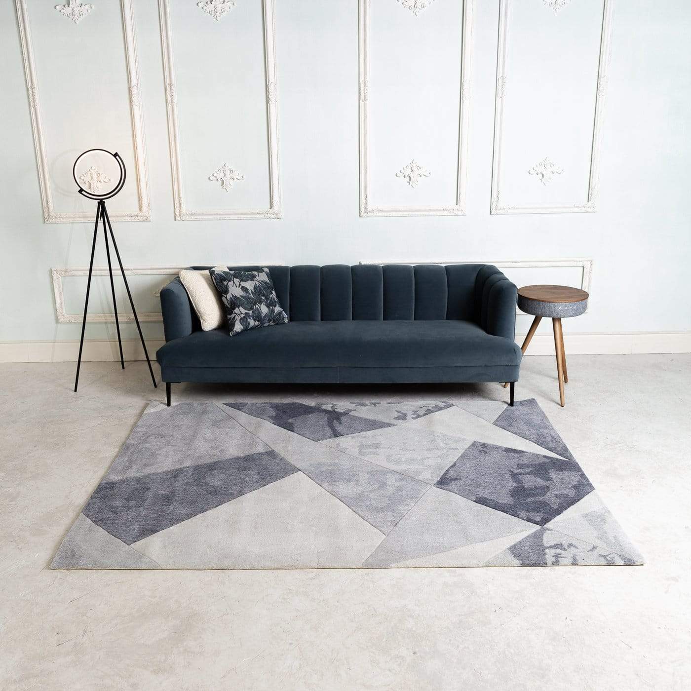 Fletchers - Grey Rug with Geometric Pattern SEPHIRA 200 x 290 CM