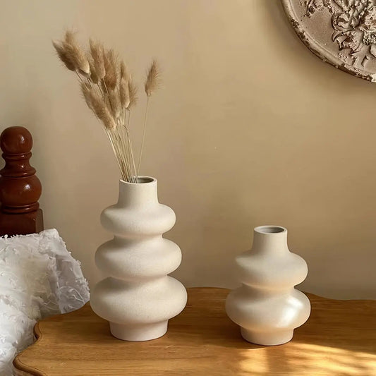 Spiral Shaped Ceramic Vase - Boho Style for Living Room SEPHIRA